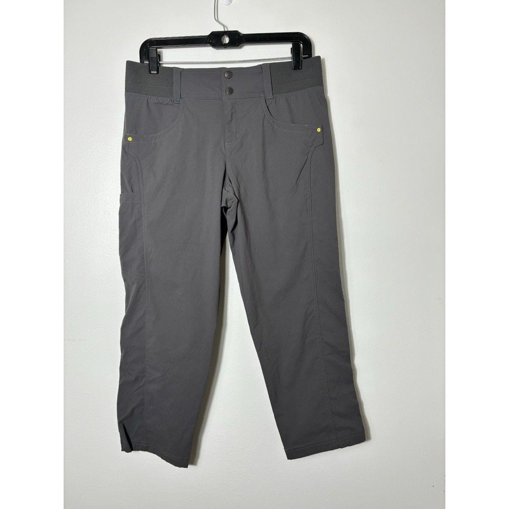 Title Nine Pull On Hiking Cargo Cropped Pants Sz 8 Grey Outdoors Gorp